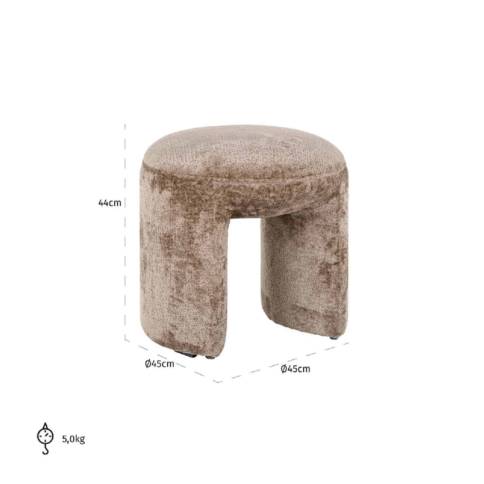 Pouf Fargo taupe chenille (Bergen 104 taupe chenille)