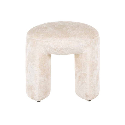 Pouf Fargo  blanc chenille (Bergen 900 blanc chenille)