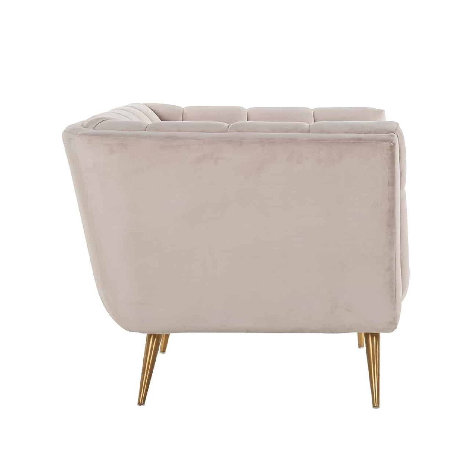 Fauteuil Huxley Khaki velours / brossé or (Quartz Khaki 903)