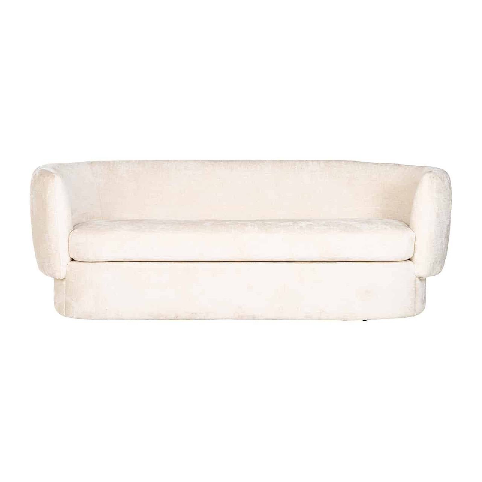 Canapé Donatella blanc chenille fire retardant (FR-Bergen 900 blanc chenille)