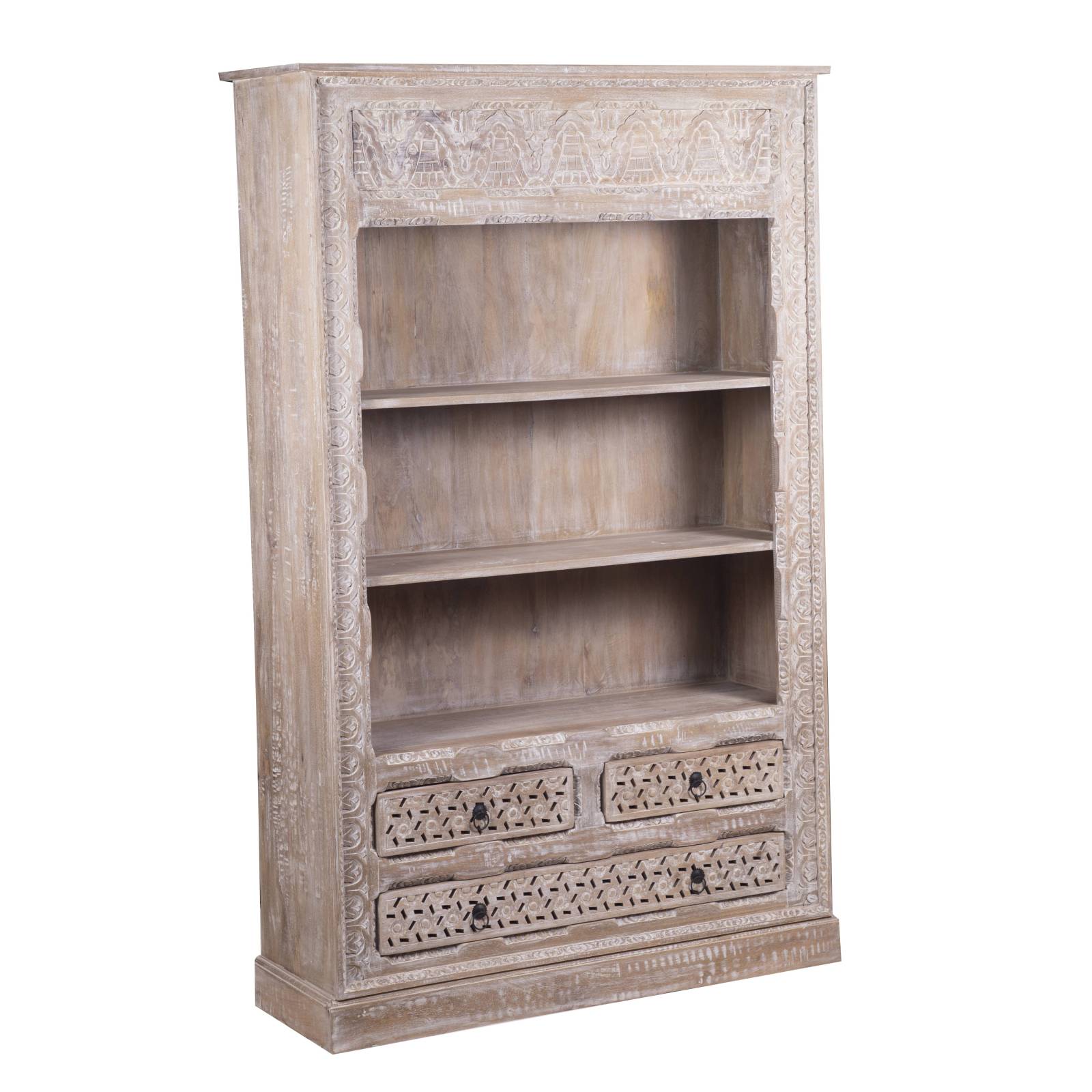 Carved Bookcase | Mango Wood