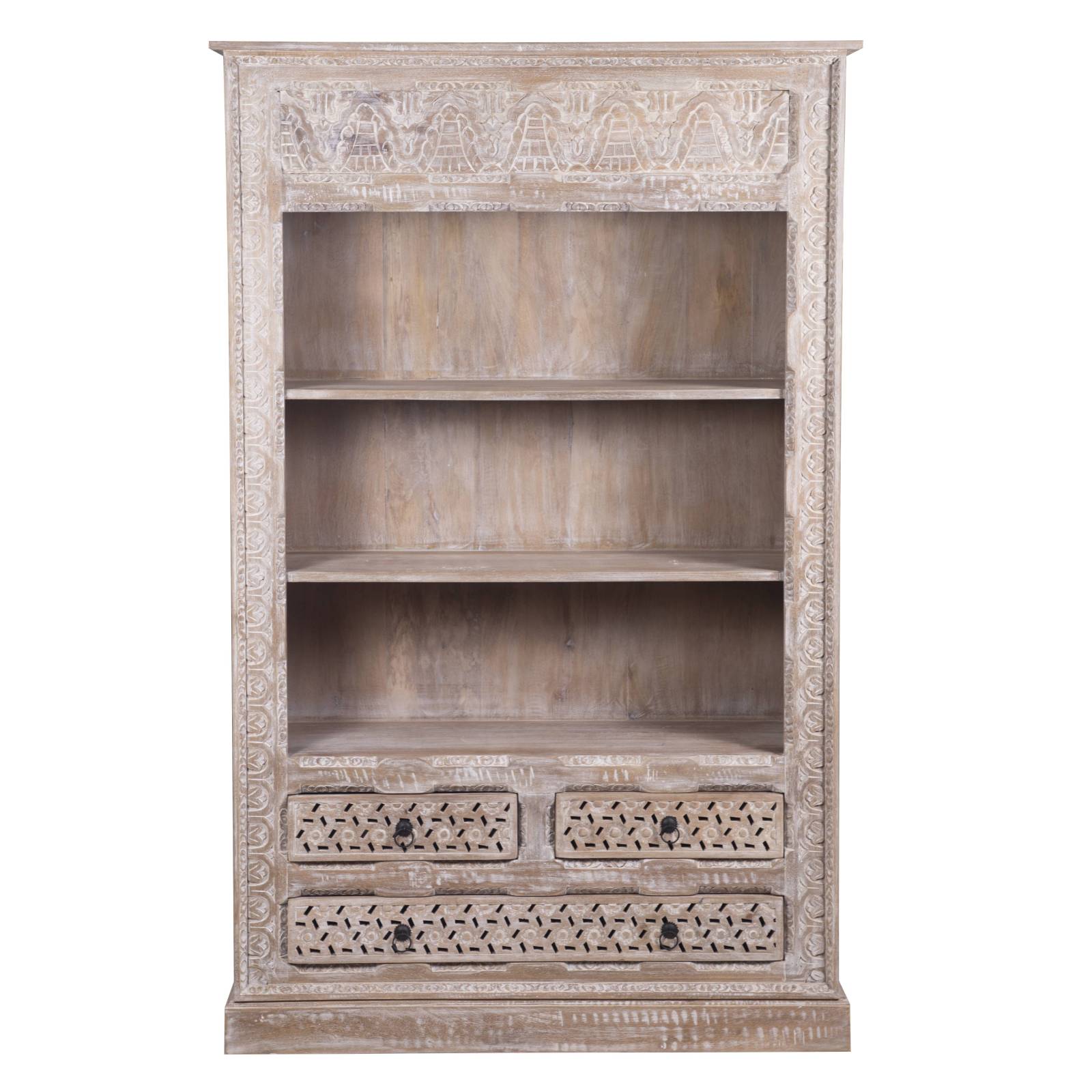 Carved Bookcase | Mango Wood