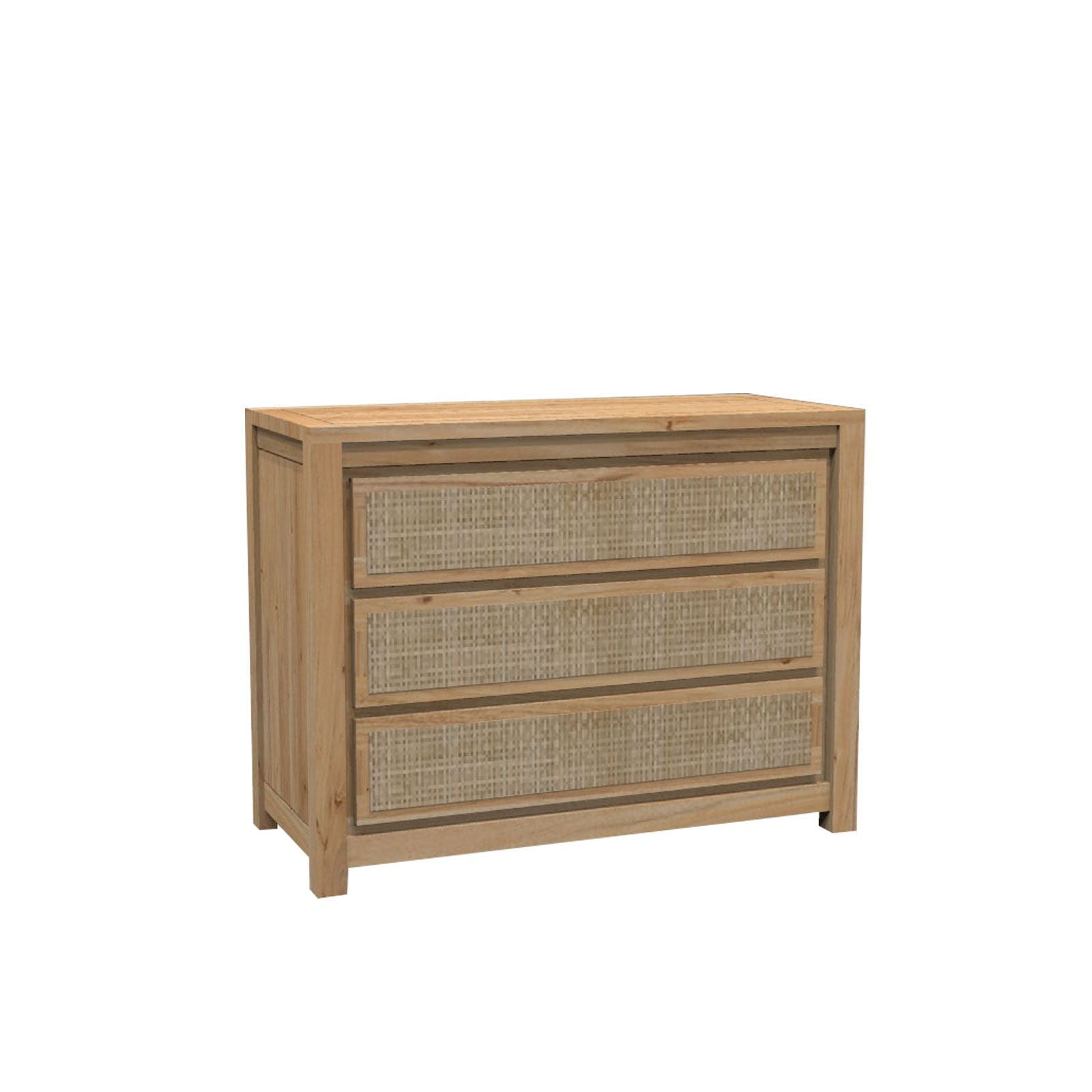 Commode 3 tiroirs cannage | Acacia Tatoo II