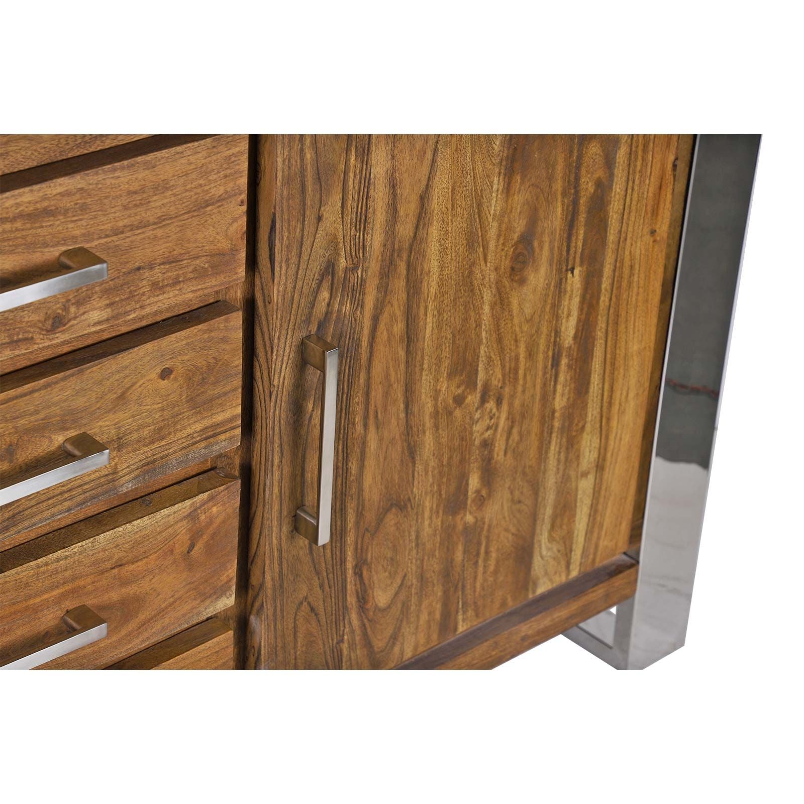 Buffet 2 portes 4 tiroirs PM | Acacia Stainless III