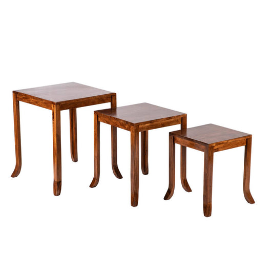 Set de 3 tables basses gigognes en acacia massif