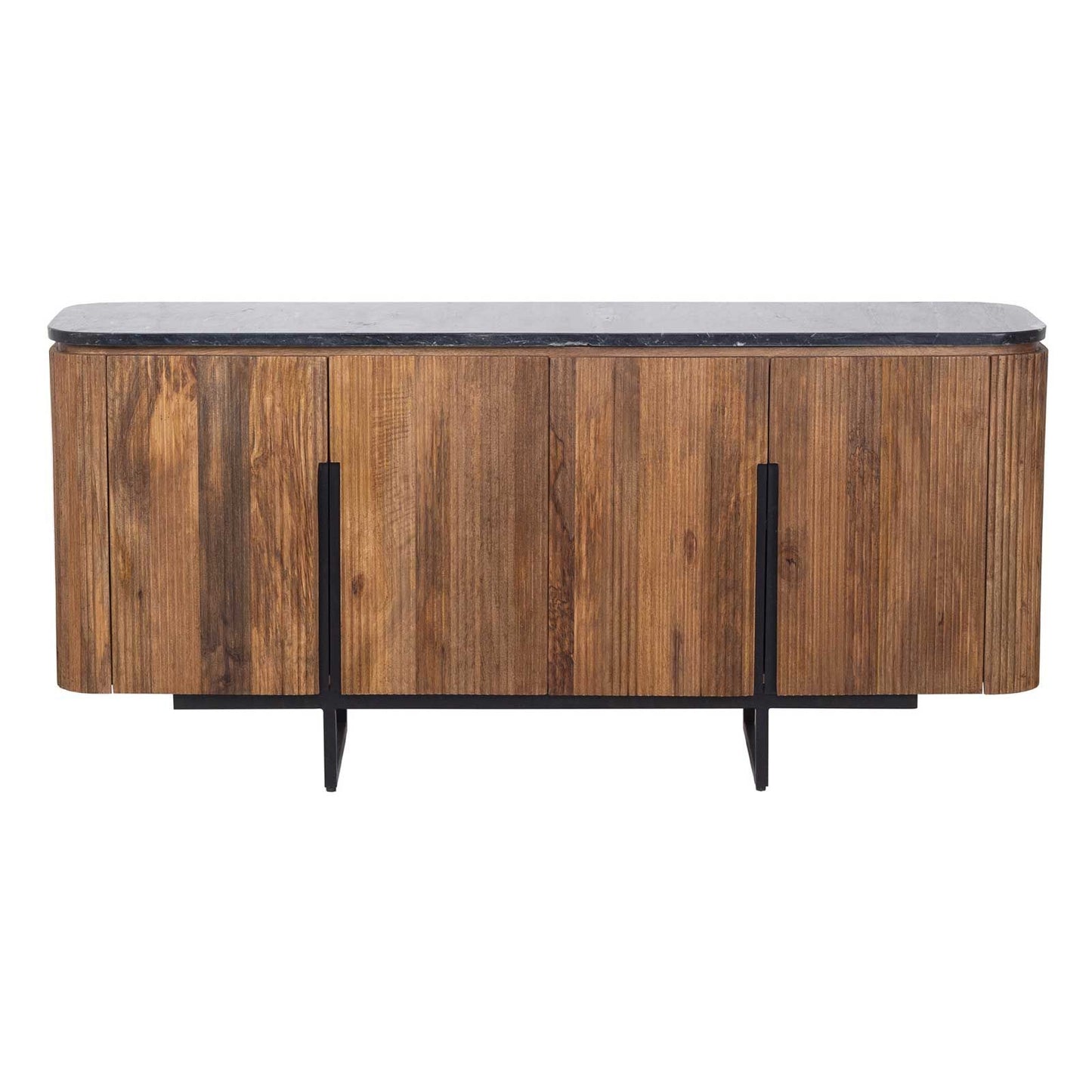 Buffet bois 4P plateau marbre noir | Manguier Kfir