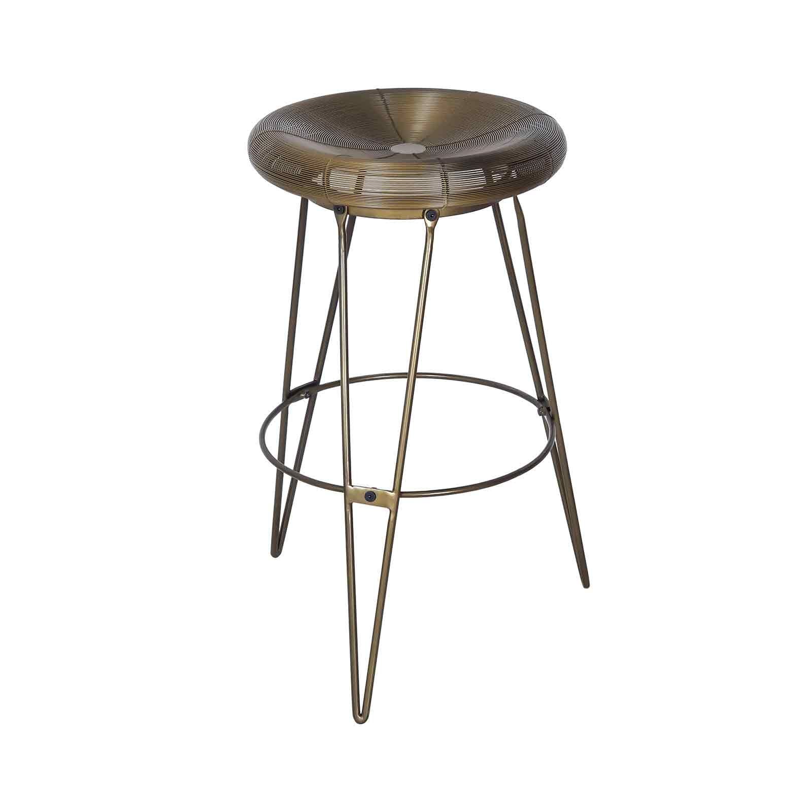 Tabouret de bar fil métal déco cuivre | Métal Step