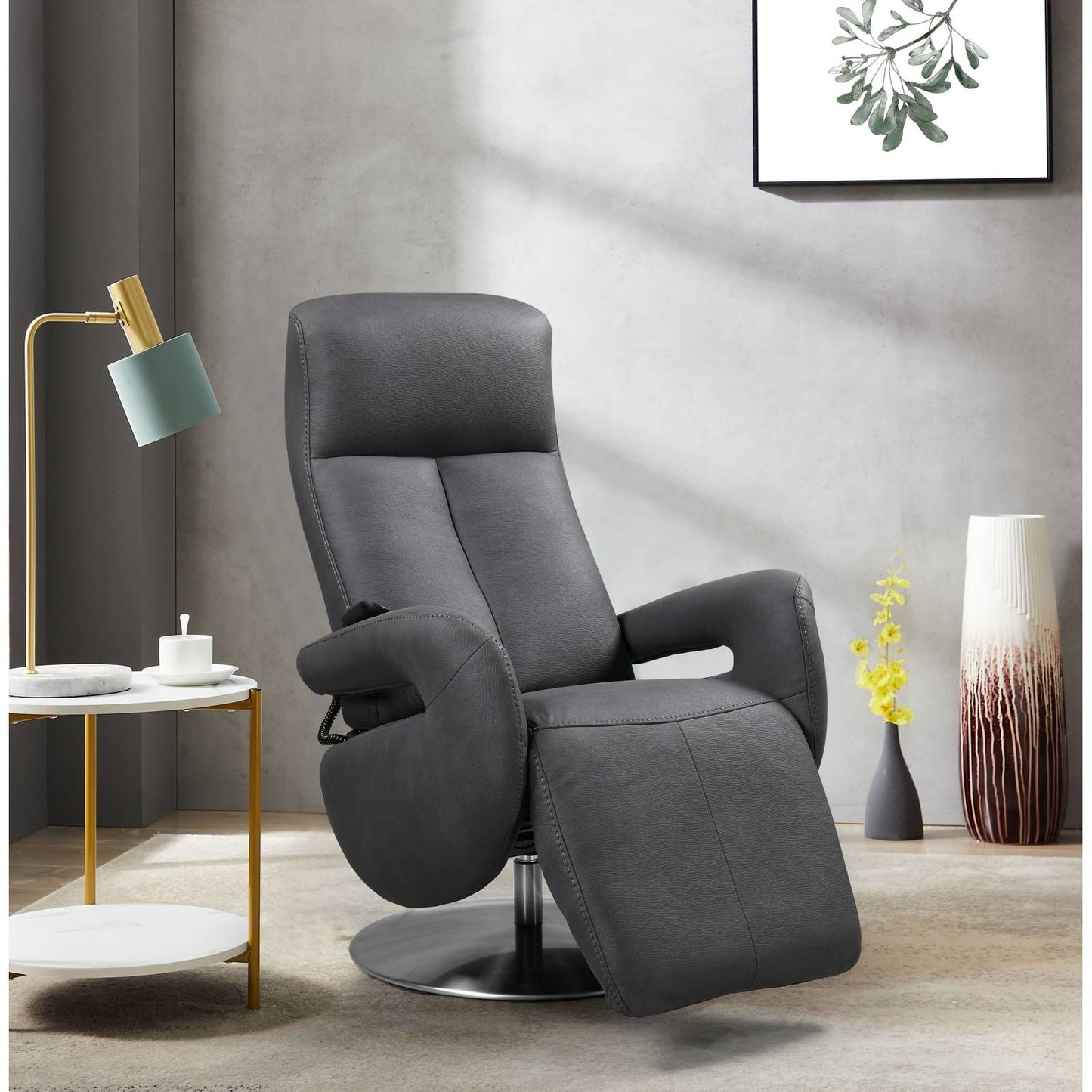 Fauteuil relax électrique new nobuck Grecia Gris foncé