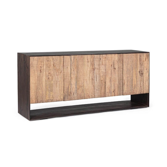 Buffet bas design 4P bois bicolore | Manguier Kabir