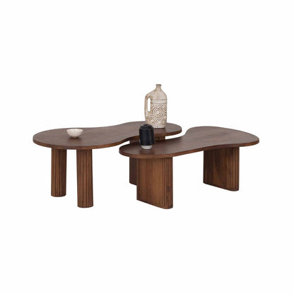 Set de 2 tables basses ovales | Acacia Arad