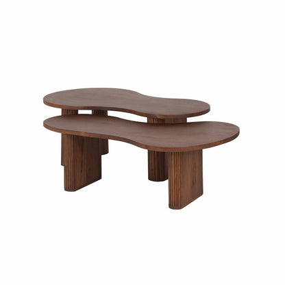 Set de 2 tables basses ovales | Acacia Arad