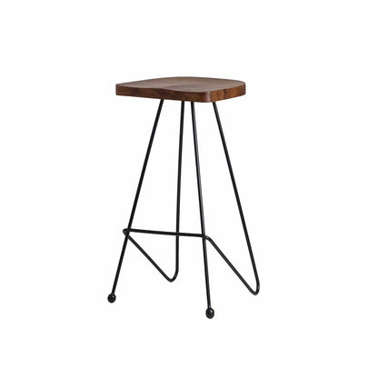 Tabouret de bar acacia et métal | Offre M&M Tila