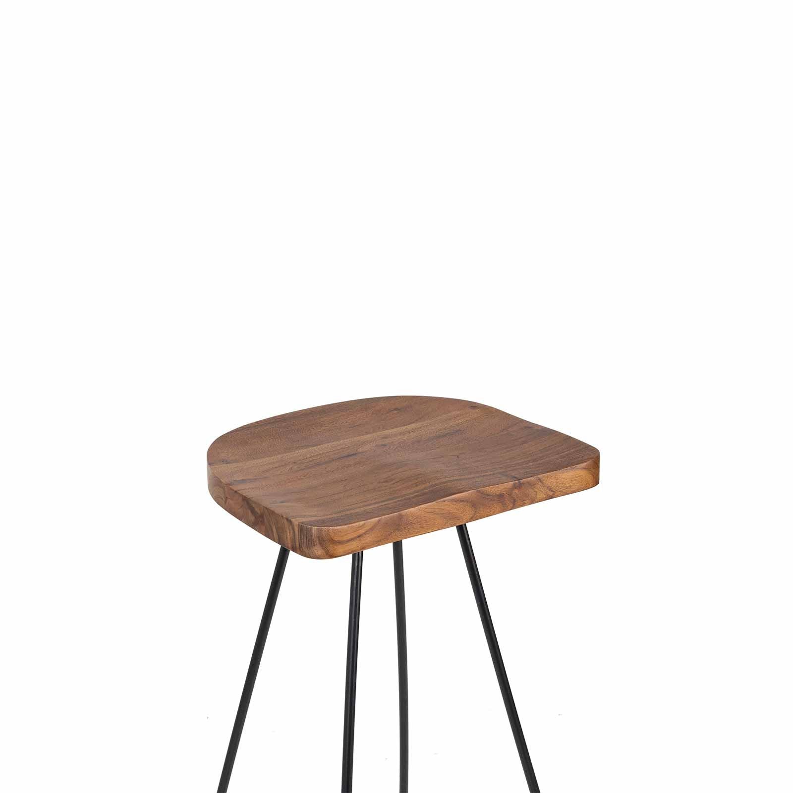 Tabouret de bar acacia et métal | Offre M&M Tila