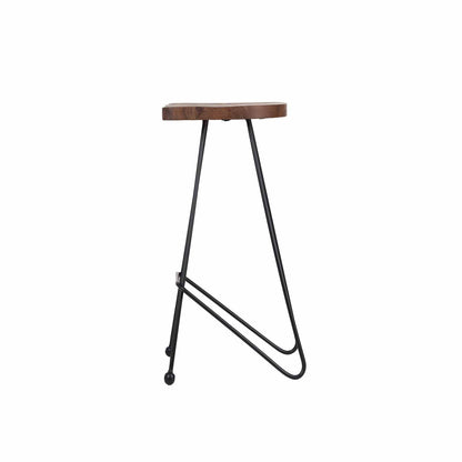 Tabouret de bar acacia et métal | Offre M&M Tila