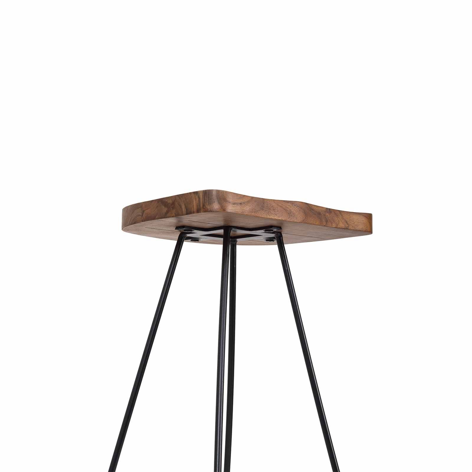 Tabouret de bar acacia et métal | Offre M&M Tila