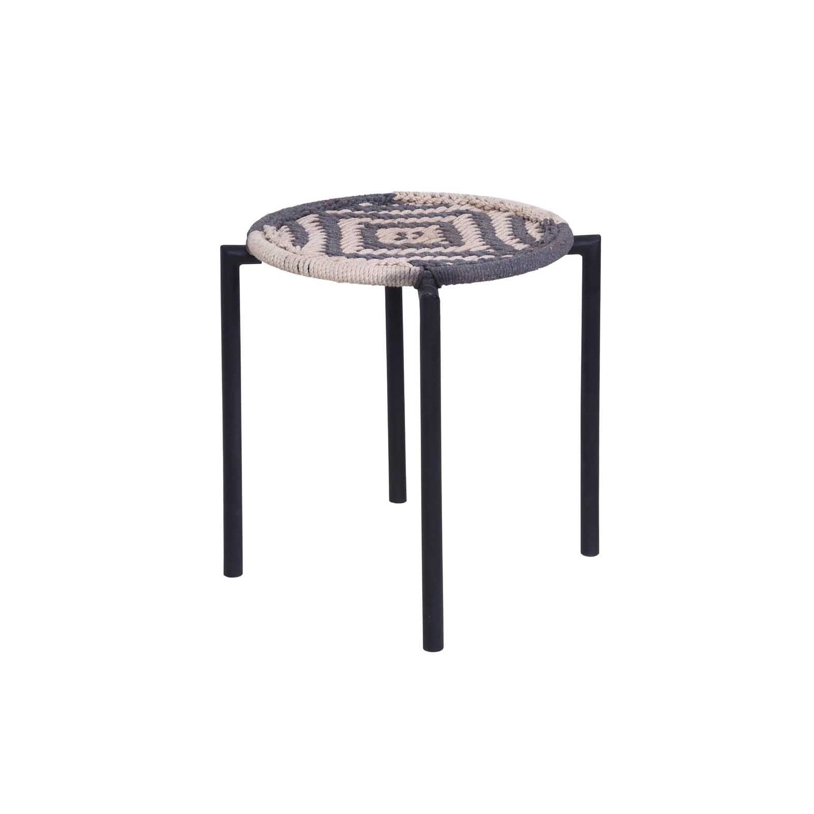 Tabouret métallique en jute | Offre M&M