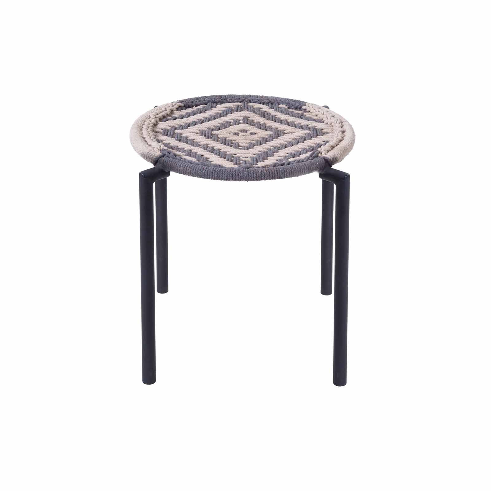 Tabouret métallique en jute | Offre M&M