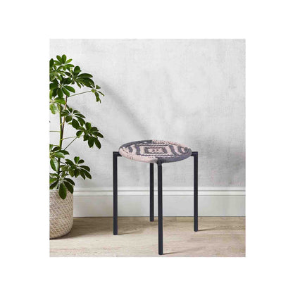 Tabouret métallique en jute | Offre M&M