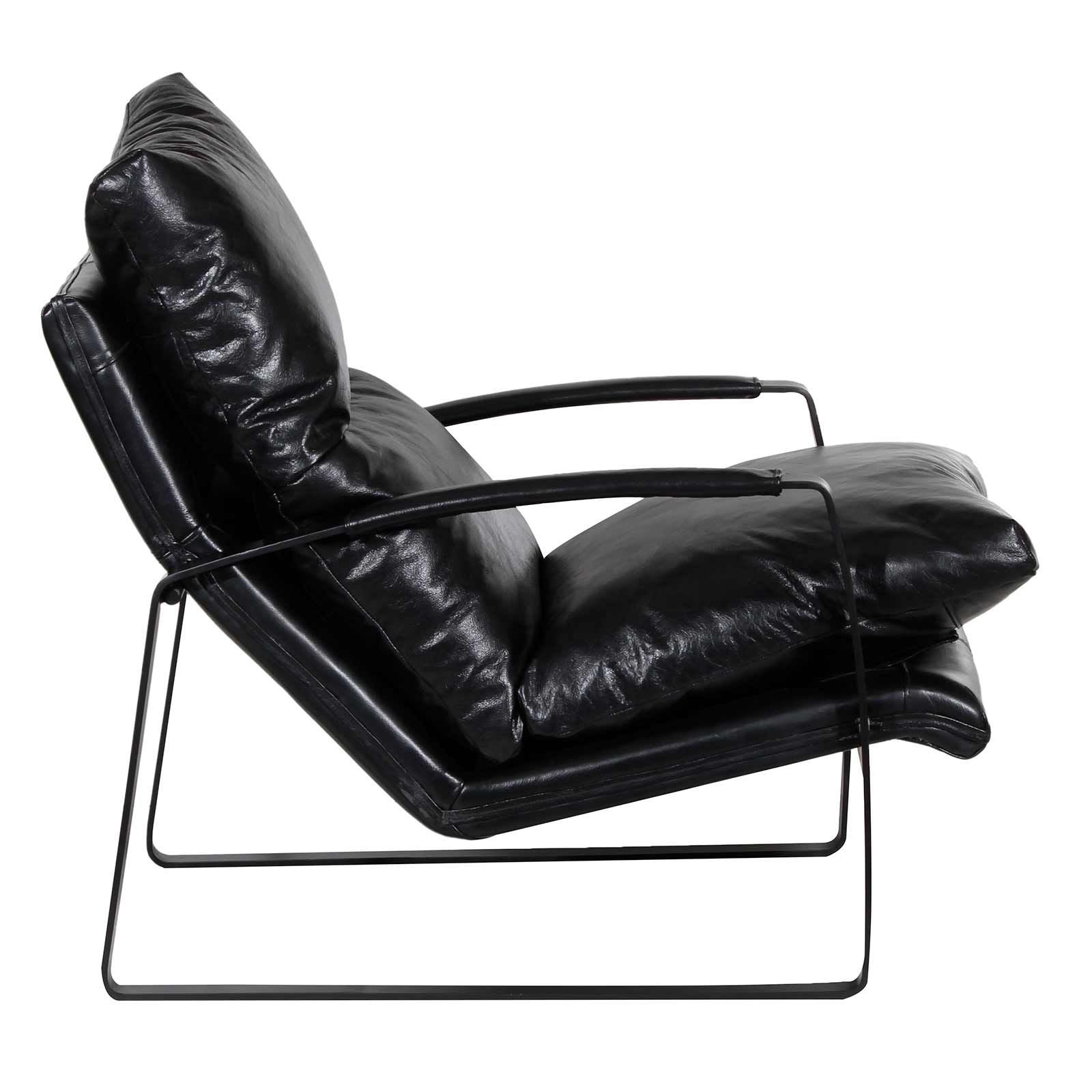 Damo Black Armchair | Leather