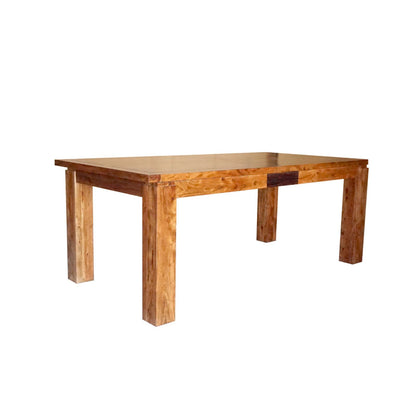 Table à manger en bois sculpté bicolore 160/240 | Acacia Maya