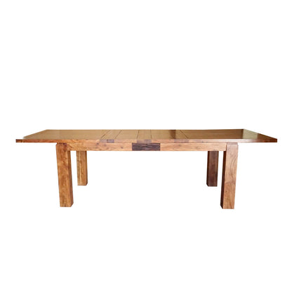 Table rectangulaire en bois sculpté bicolore 200/280 | Acacia Maya