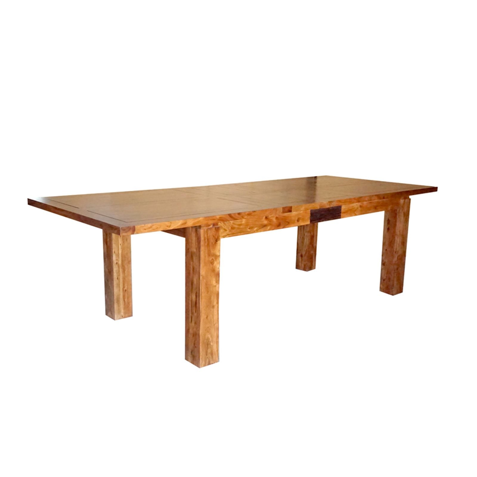 Table rectangulaire en bois sculpté bicolore 200/280 | Acacia Maya