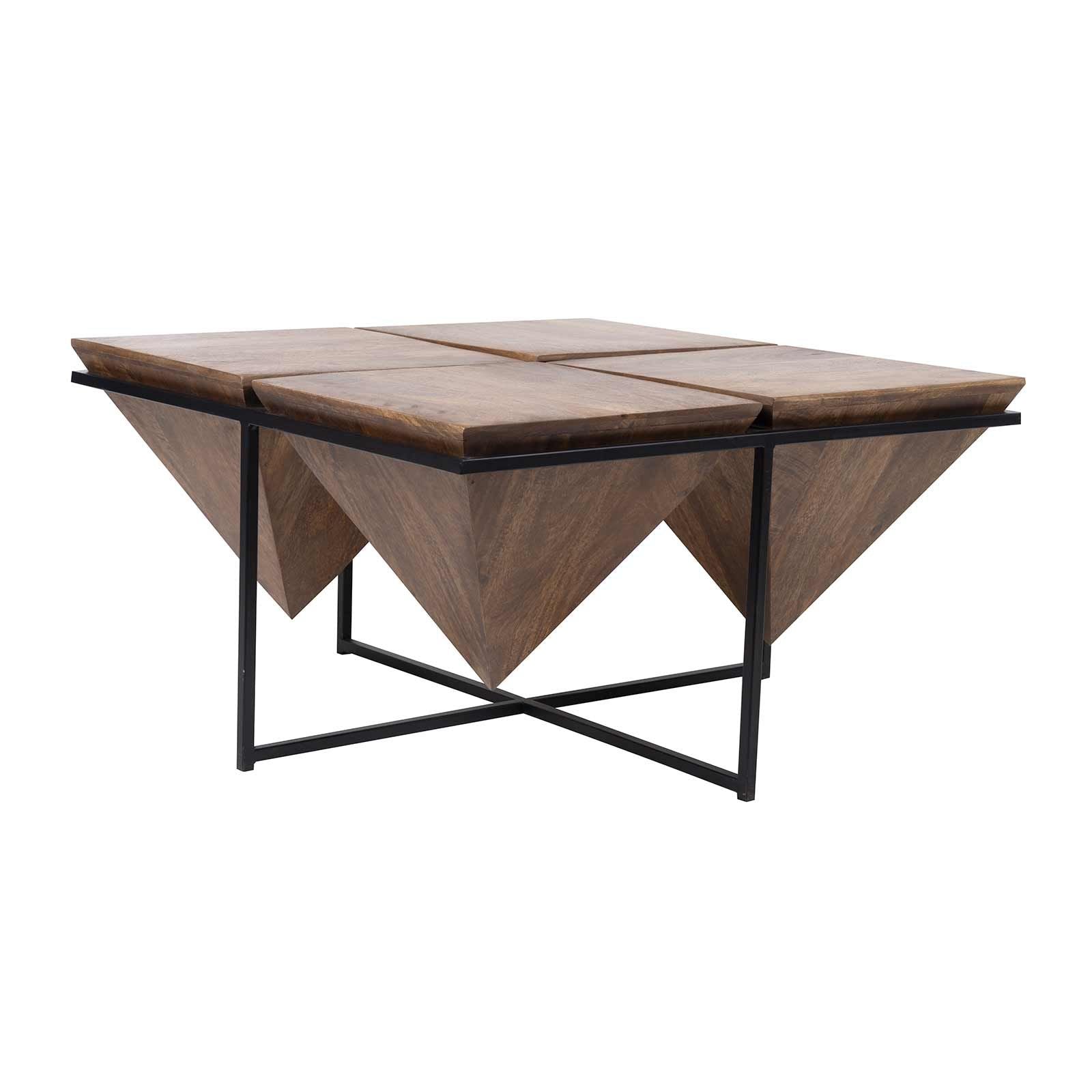 Table basse pyramide bois et métal | Acacia Sirocco