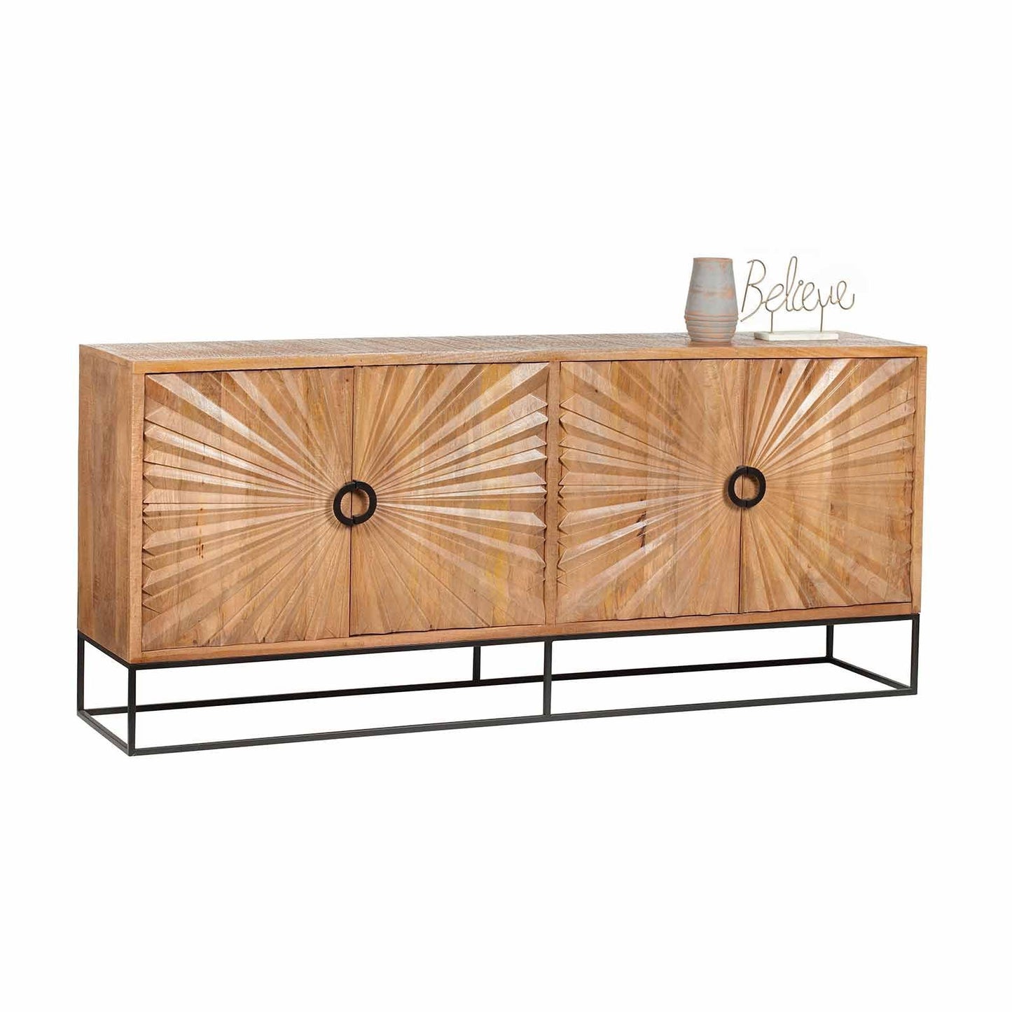 Buffet sculpté 4 porte | Manguier Solaris