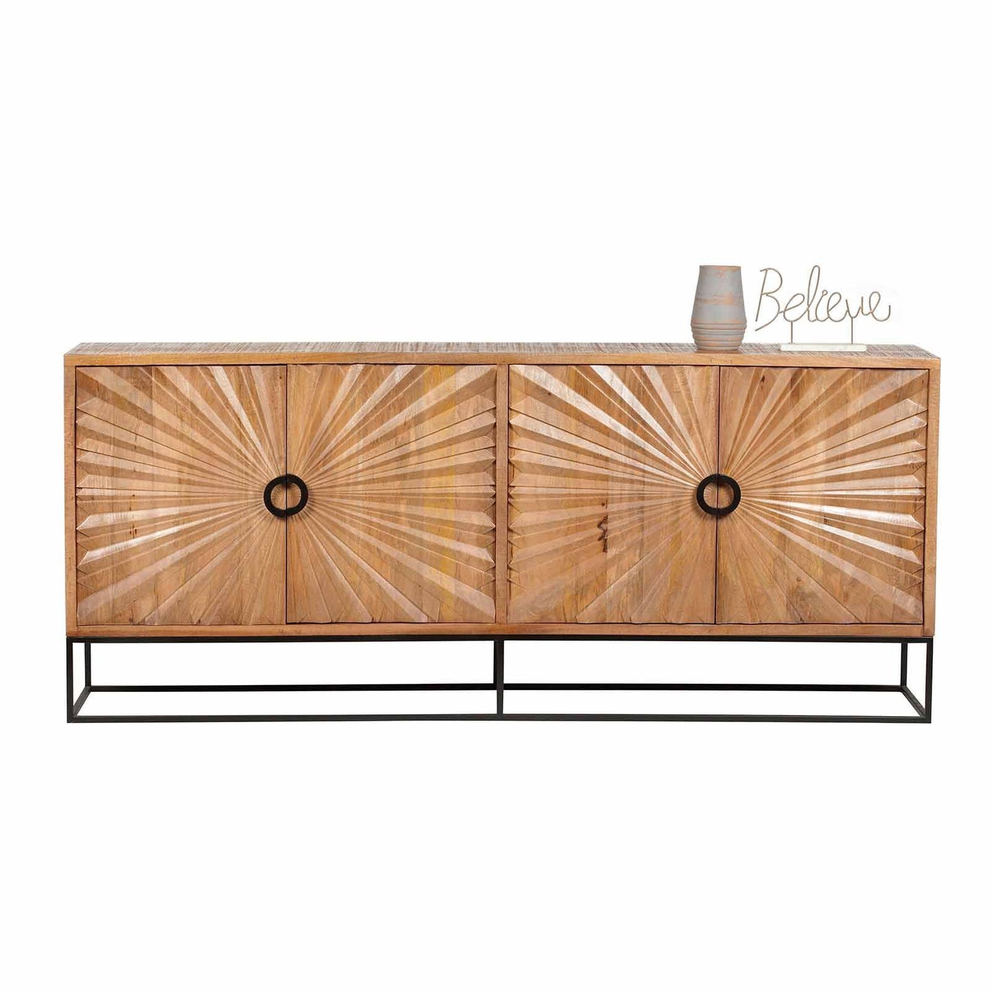 Buffet sculpté 4 porte | Manguier Solaris