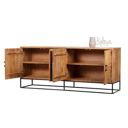 Buffet sculpté 4 porte | Manguier Solaris