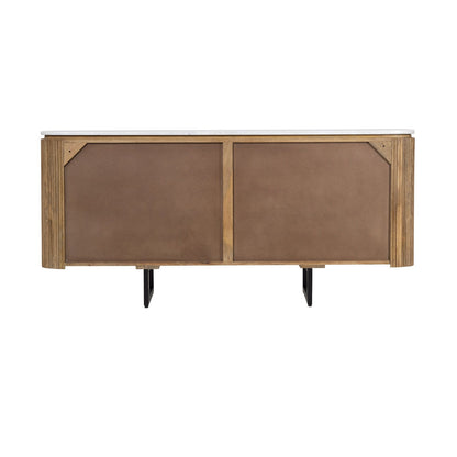 Buffet 4 portes plateau marbre blanc | Manguier Kfir II