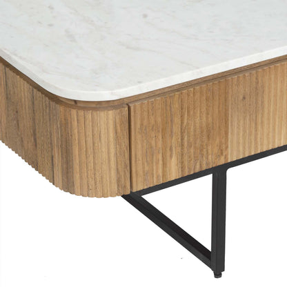 Table basse plateau marbre blanc | Manguier Kfir II