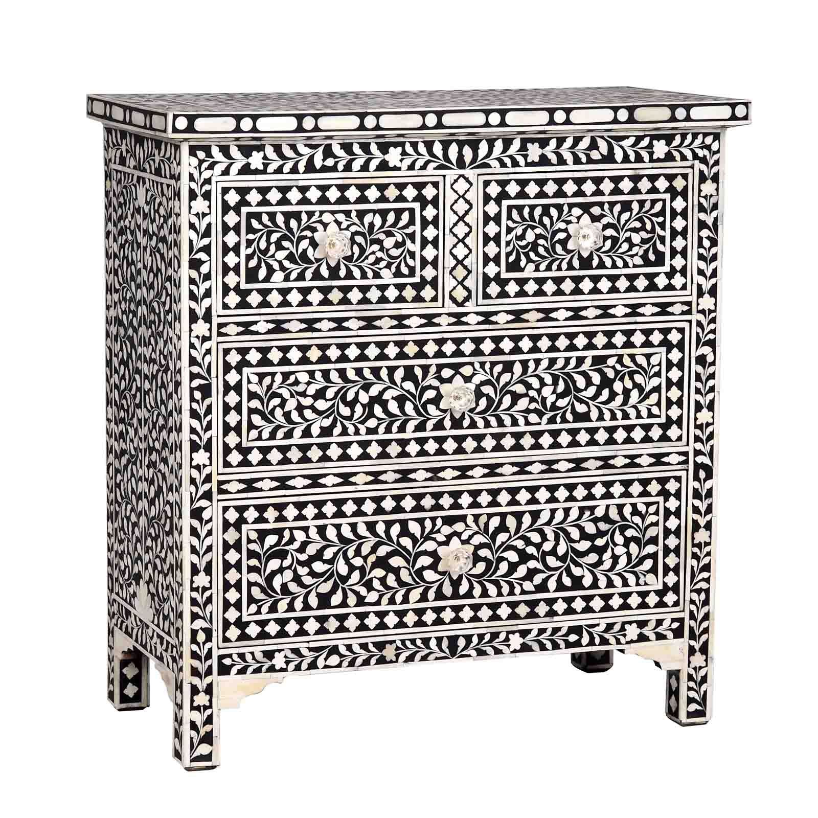 Commode - Acacia/Bone Inley Mosaic