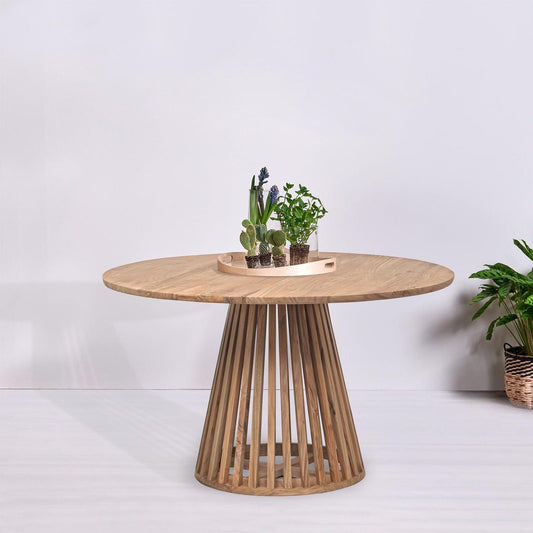 Table de repas ronde bois massif | Acacia Kfir