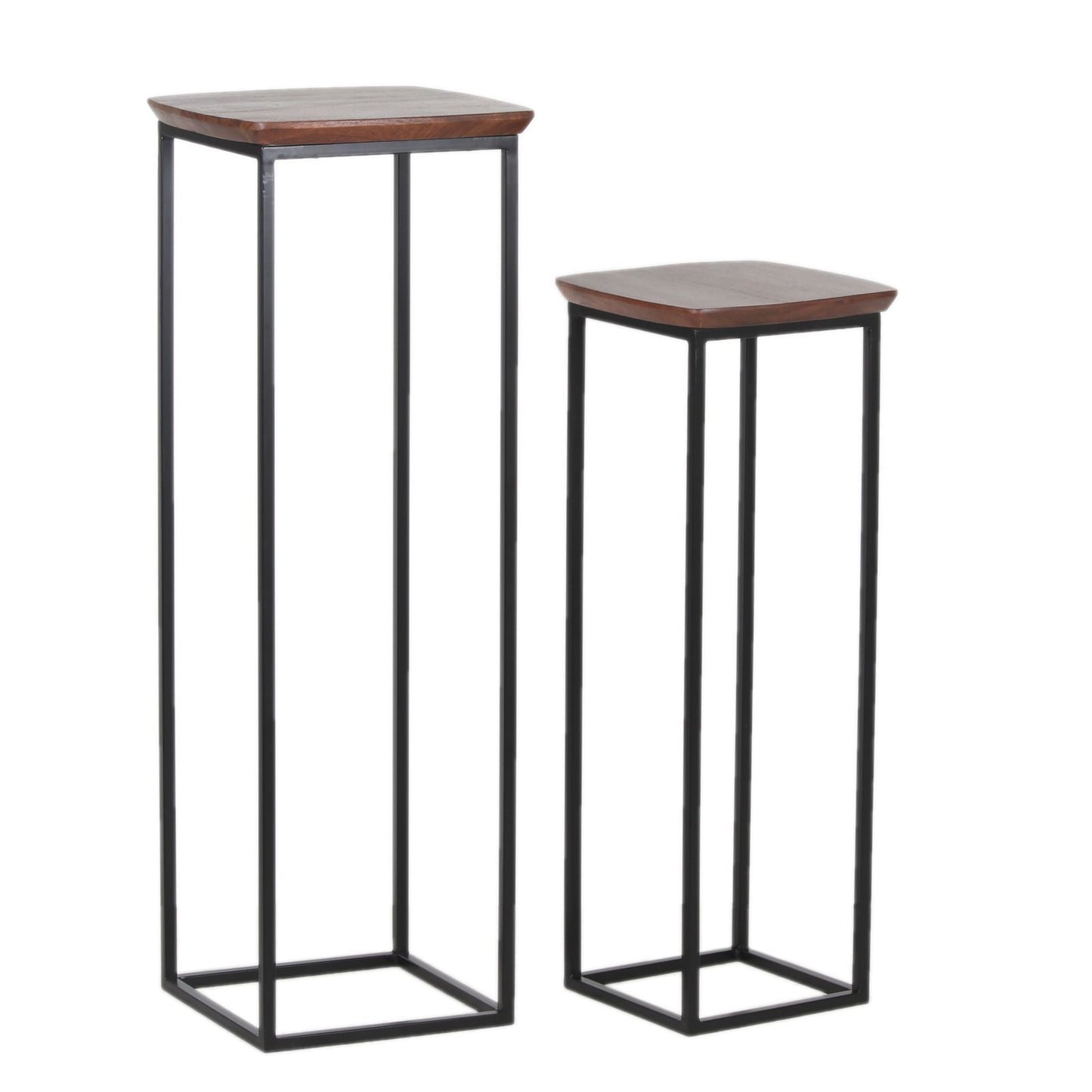 Lot de 2 tabourets | Acacia Quenza