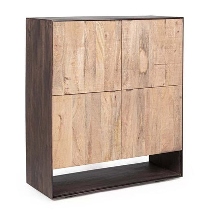 Buffet haut design 4P bois bicolore | Manguier Kabir