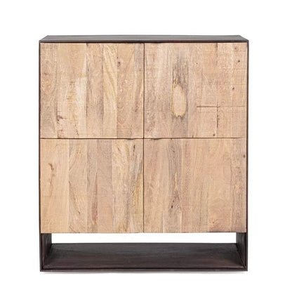 Buffet haut design 4P bois bicolore | Manguier Kabir