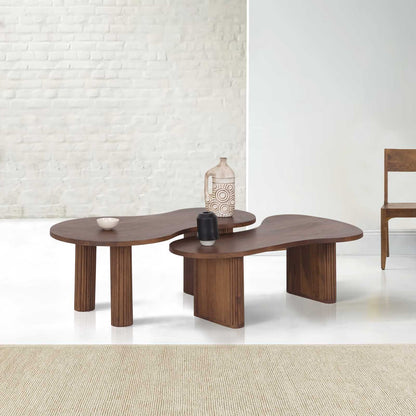 Set de 2 tables basses ovales | Acacia Arad