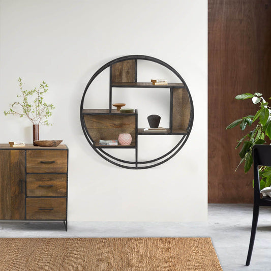 Etagère ronde en bois et métal | Mango Stockholm