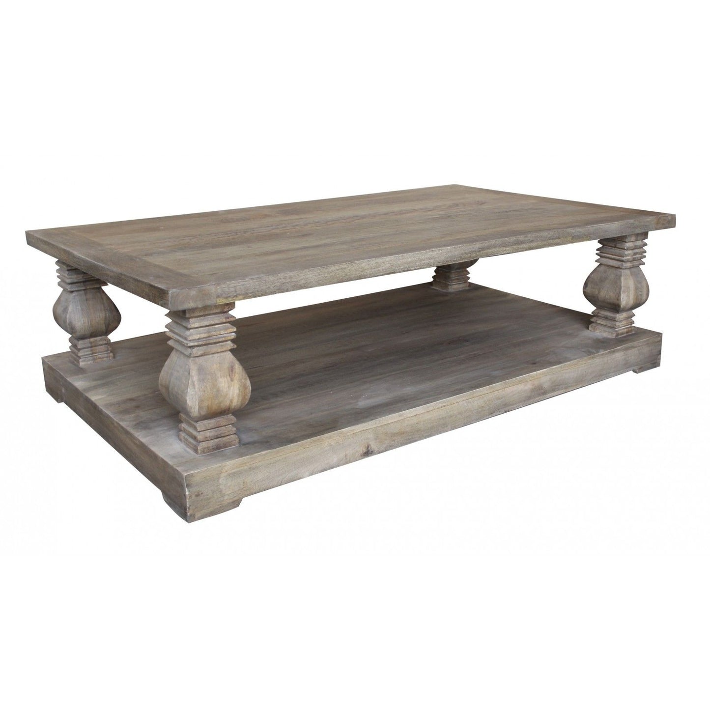 Table basse rectangulaire double plateau | Manguier Empereur