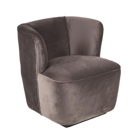 Fauteuil déco velours gris anthracite "Tissu Gubi"