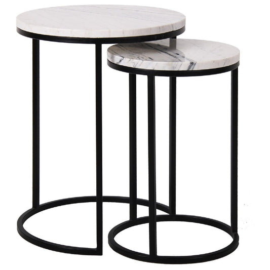 Table d'angle Lexington white set de 2