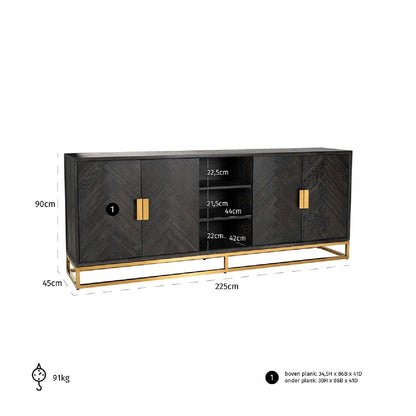 Bahut Blackbone gold 4-portes + espace ouvert