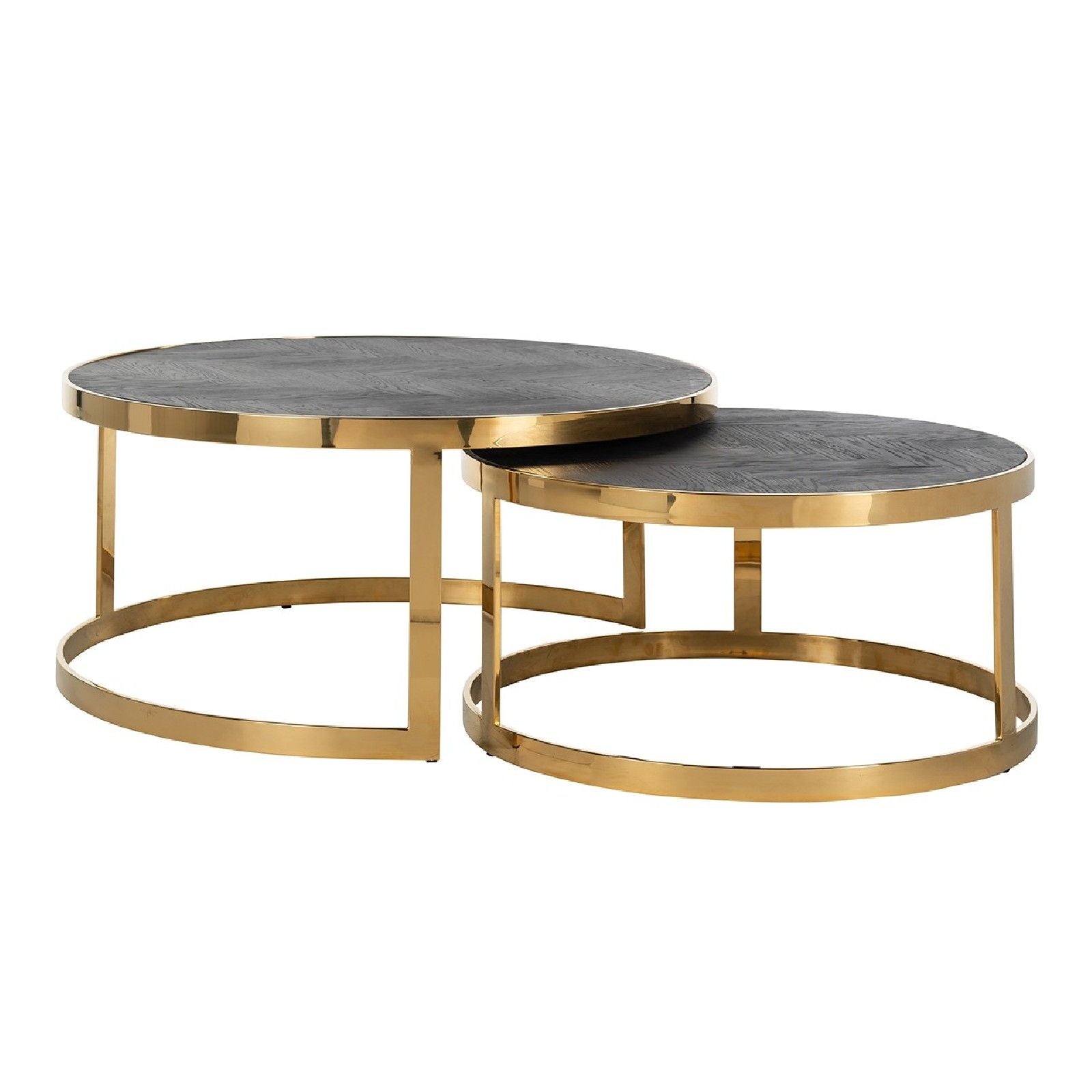 Table de salon Blackbone gold set de 2 rond