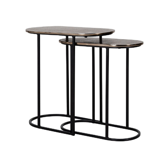 Table d'angle Chandon set de 2 ovale