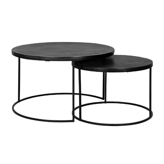 Table de salon Bolder set de 2 aluminium noir