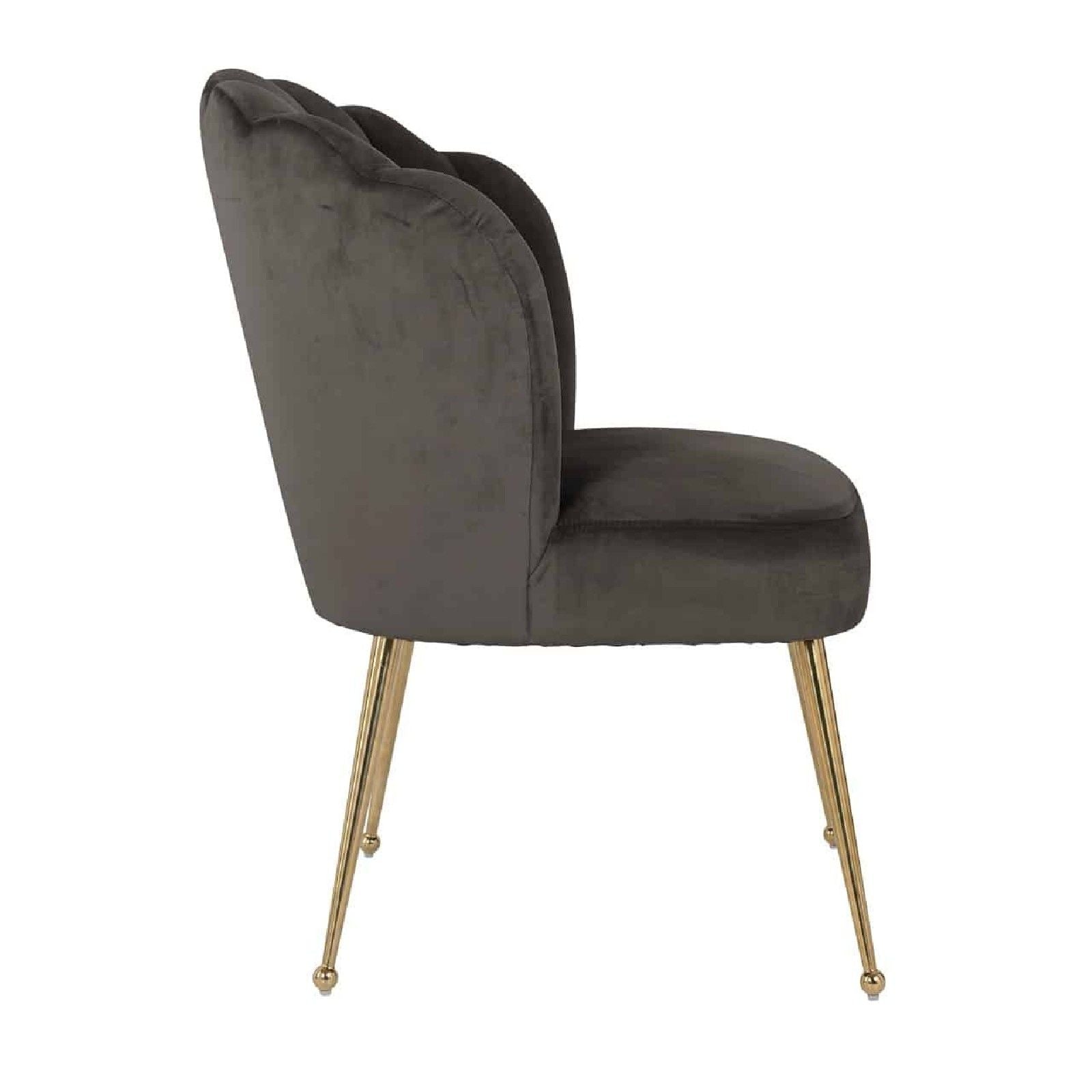 Chaise Pippa Stone velvet / gold