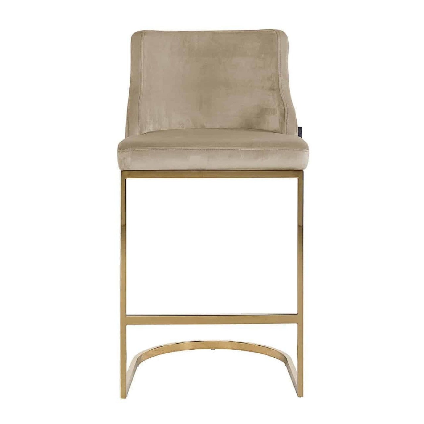 Tabouret Bolton Khaki velvet / gold Fire Retardant