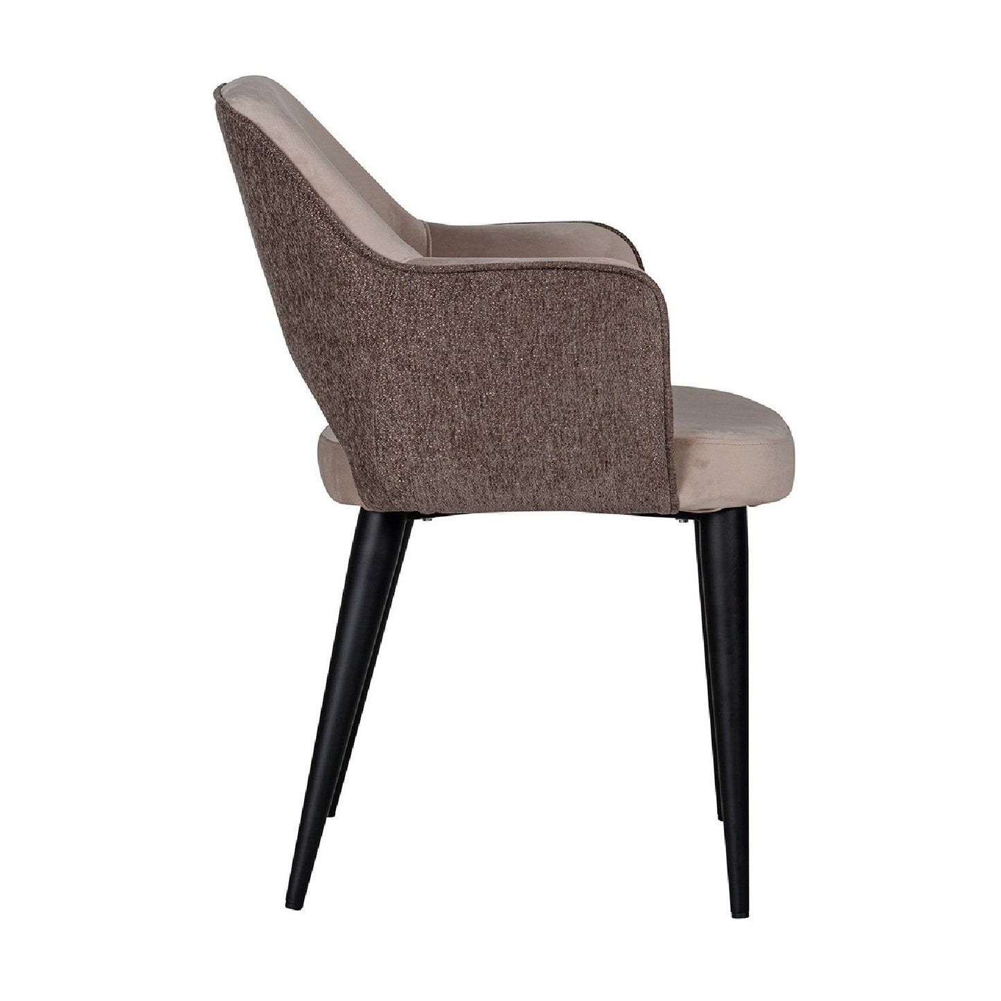 Chaise Giovanna avec accoudoir Quartz Khaki / Alaska Stone