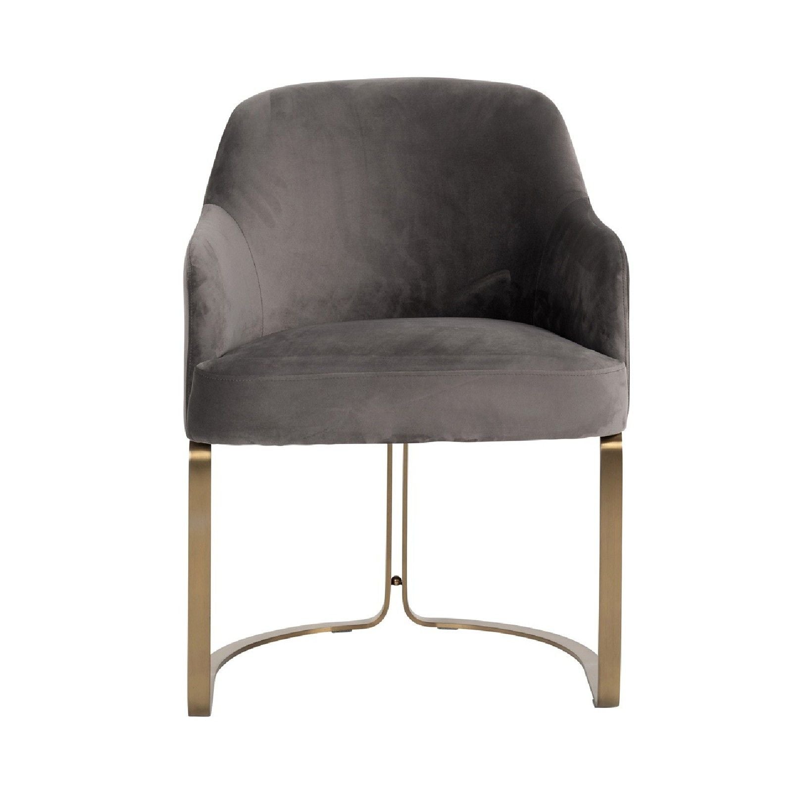 Chaise Hadley Stone velvet / Brushed gold